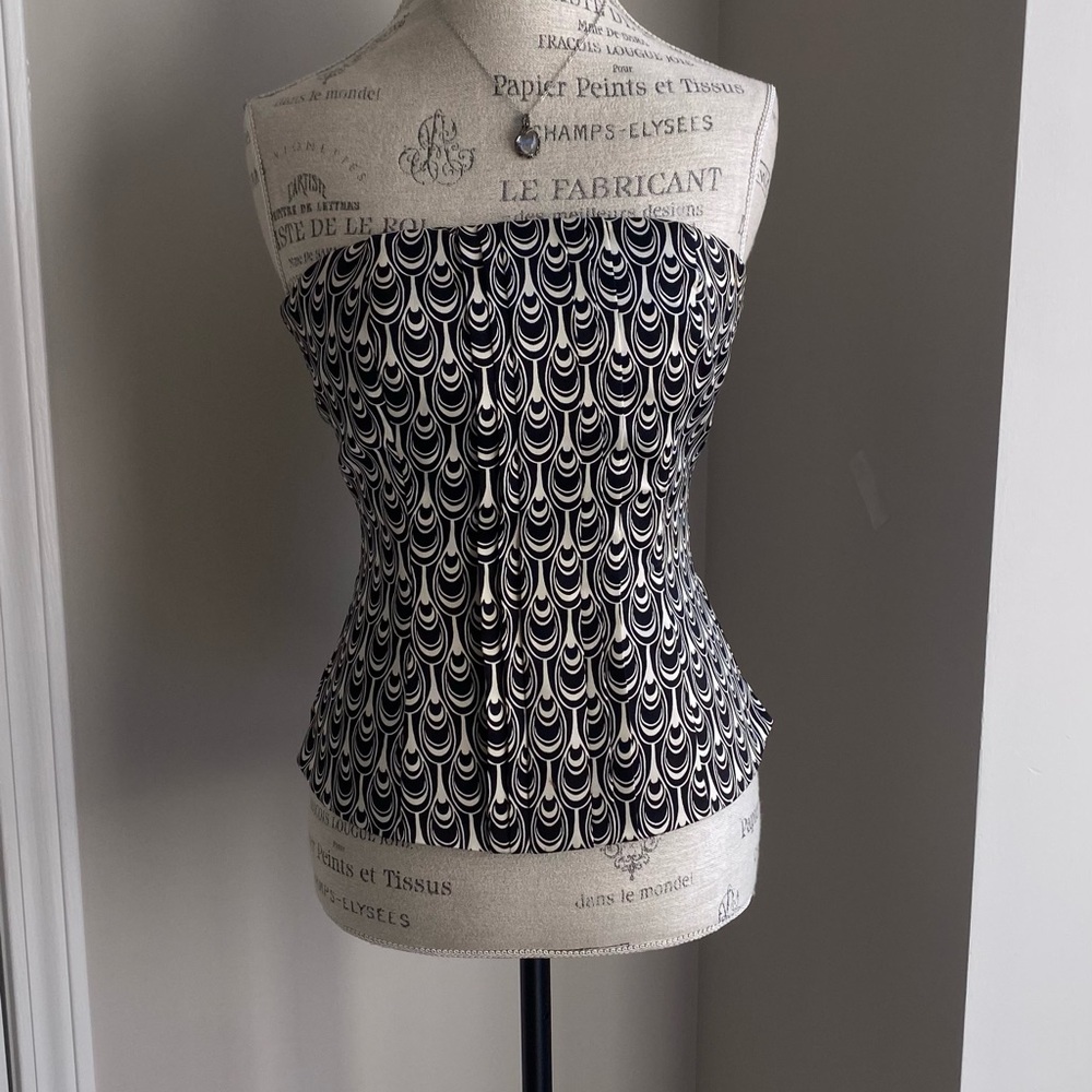 White House Black Market Elegant Black Corset Top